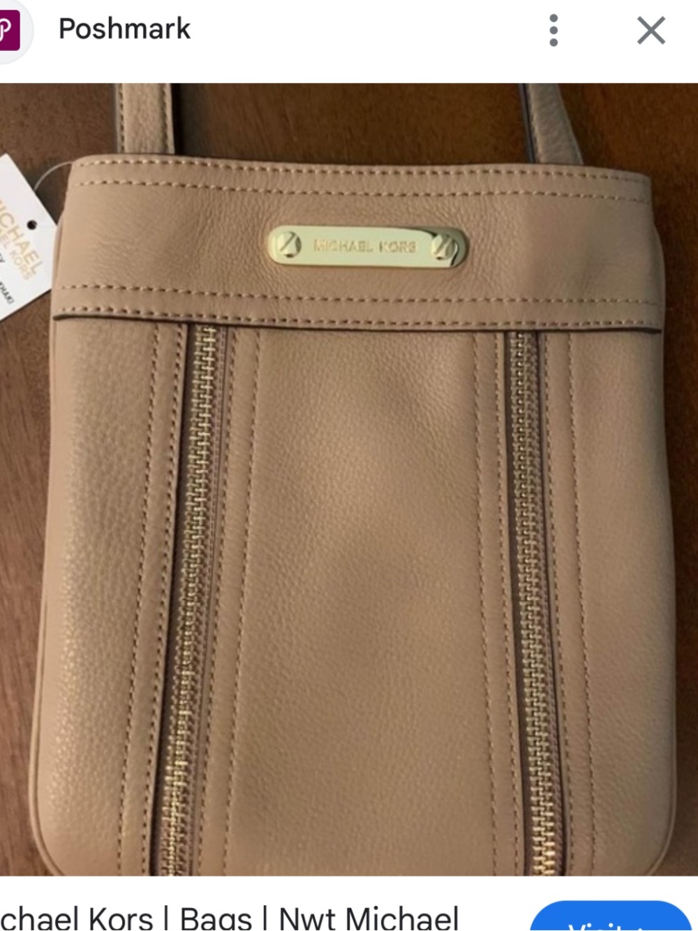 Michael Kors Pebbled Leather Crossbody in Tan